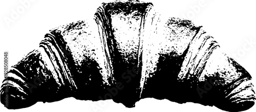 High contrast croissant crescent arc in stencil style for culinary design