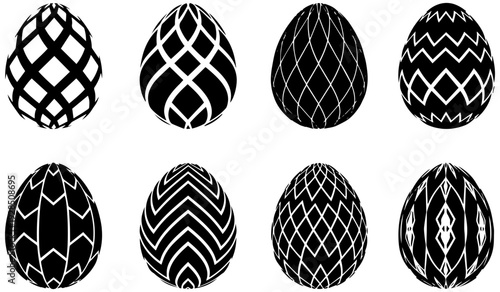 Set of modern geometric patterns on spheres for design and decoration