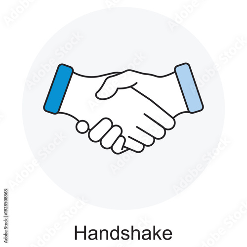 Handshake Icon, Handshake Logo Design, Business Handshake Icon, Partnership Symbol, Professional Greeting Illustration, vector