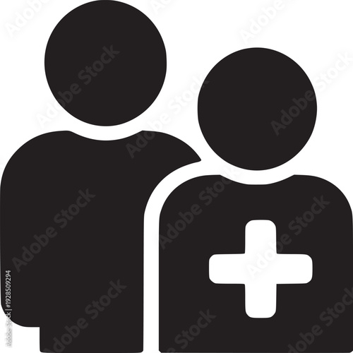 Caring doctor and patient together symbolize healthcare and medical support services