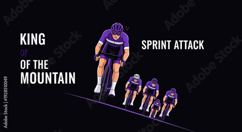 A Cyclist Leading A Peloton Against The Black Backdrop During A Race Event Competition