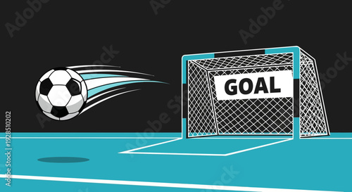 A Football Goal: Striking Imagery Demonstrating Soccer Ball Movement and The Score