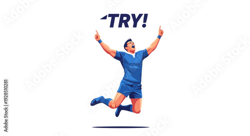 A Football Player Celebrating Success With Joy and Energy After His Team Winning the Match