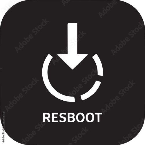 Essential resboot icon for modern technology, simplifying device management with elegant design, ready to restart