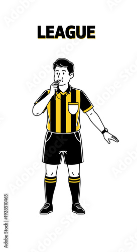 A Referee's Whistle Blows, Signaling a Call in the Athletic League's Game of Competition