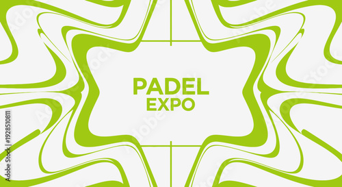 Abstract Green Padel Expo Illustration With Creative Wavy Lines And Unique Design