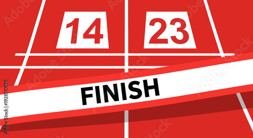 Abstract Illustration of a Race Track with Numbers and the Word Finish Displayed
