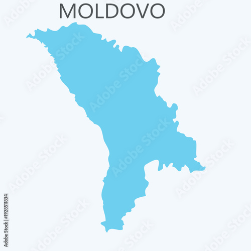 Simple Map of Moldova Isolated on White Background