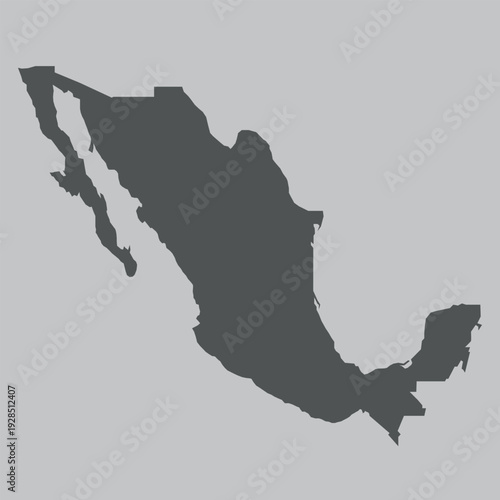 Mexico map black in detail