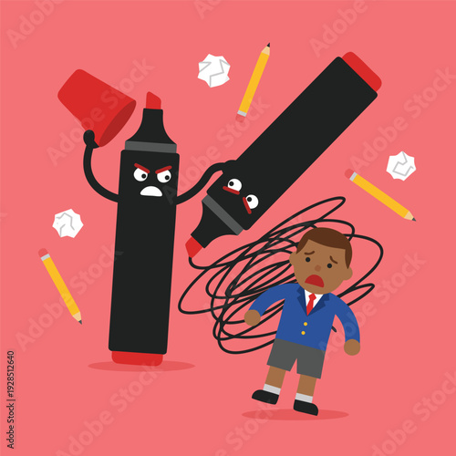 Angry Marker Attacking Scared Student.