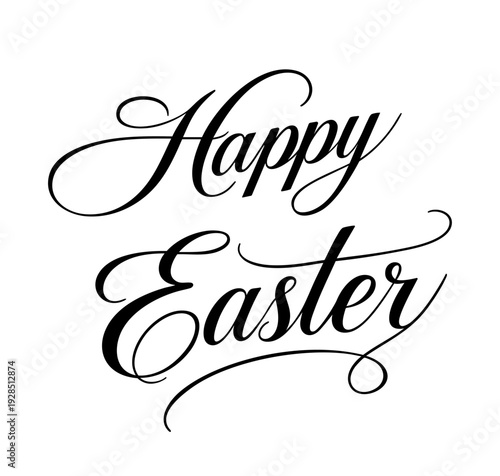 Happy Easter Elegant Vector Calligraphy Lettering