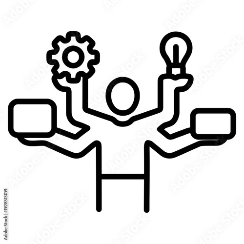 Financial technology concept with money and documents on gear icon, vector illustration.