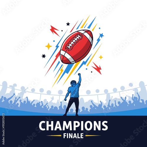 American Football Triumph Depicted with Excitement and Celebration on the Field of Play