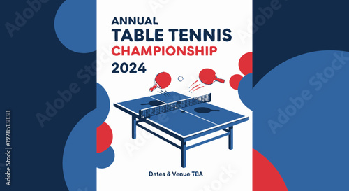 Annual Table Tennis Championship 2024 Promotional Graphic For Upcoming Tournament Event