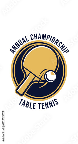 Annual Table Tennis Championship Emblem: A Dynamic Visual Celebrating Competition And Skill