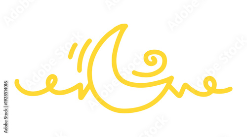 hand drawn moon line