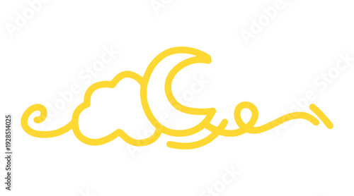 hand drawn moon line