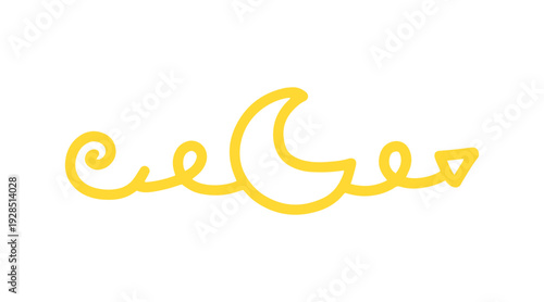 hand drawn moon line