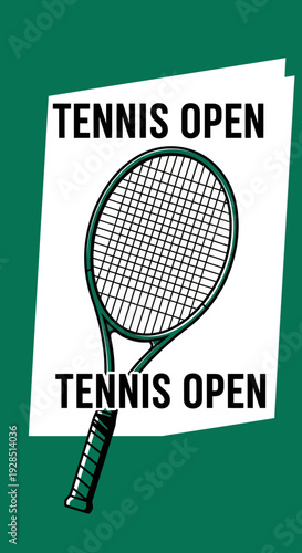 Announcing The Grand Tennis Tournament Season With A Bold And Graphic Illustration Design