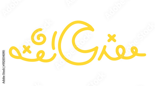 hand drawn moon line