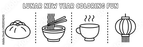 Printable coloring sheet with festive icons – Suitable for classroom activities, holiday parties, or family craft time.