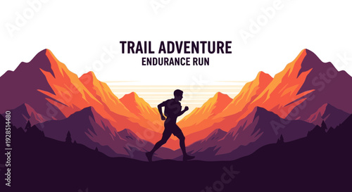 Athlete Embarking On An Endurance Run Through Majestic Mountains In The Wilderness