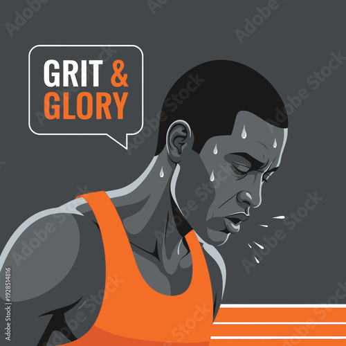 Athlete's Exhaustion Depicted: A Visual Story of Resilience and Determination for Success