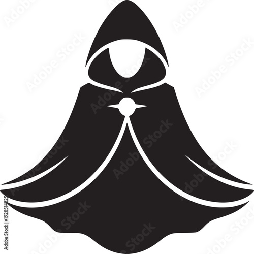 Enigmatic cloaked figure evoking mystery and intrigue for fantasy games and Halloween designs