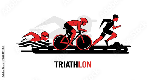 Athlete's Journey: Swimming, Cycling, And Running Highlighted In A Triathlon Event