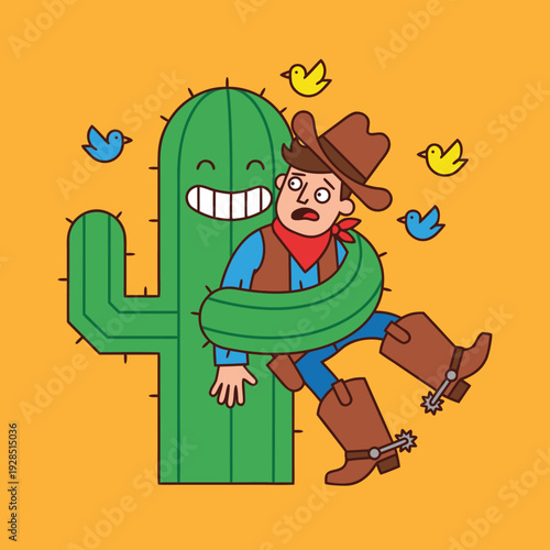 Cowboy Hugging a Cactus.