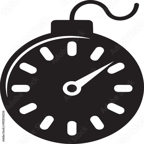 Deadline ticking bomb with fuse burning shows urgency, time pressure, or critical countdown