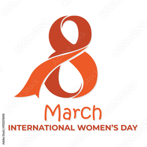 International women's day logo with eight and march text