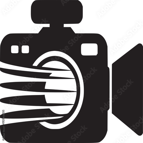 Capture vibrant memories with this dynamic camera icon, perfect for photography branding and modern design projects