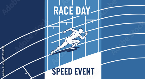 Athletic Speed Event Depicting Runner Sprinting on Track During Race Day Celebration