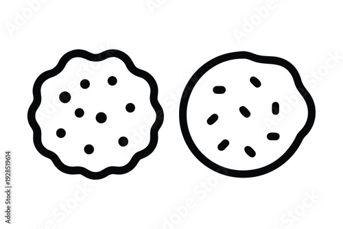 Delicious Cookies Set, Sweet Biscuit Icon, Pastry Vector Illustration