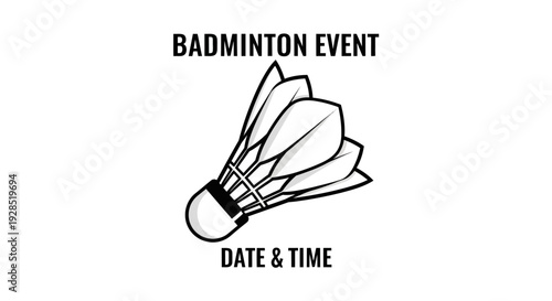 Badminton Event Design: Shuttlecock Graphic for Tournament Schedule Announcement