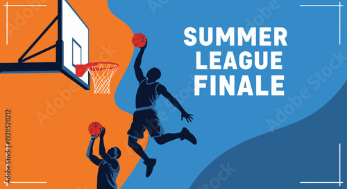 Basketball Action During Summer League Finale: Dynamic Play and Sporty Competition