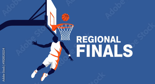 Basketball Action During The Regional Finals Competition With A Slam Dunk Motion Graphics