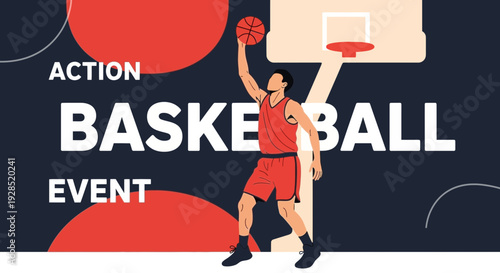 Basketball Action Event: A Dynamic Visual Representing the Sport and Excitement