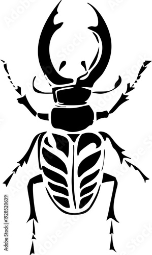 Stag Beetle Silhouette Illustration