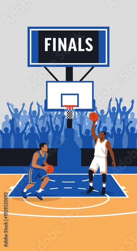 Basketball Championship Showdown: A High-Stakes Competition in the Finals with Intense Spectators