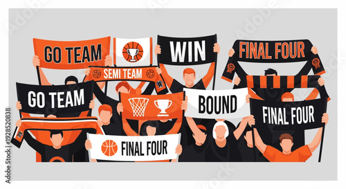 Basketball Fans Cheering And Supporting Their Teams During The Tournament Finals