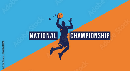 Basketball Player in Action During The National Championship Game Celebration