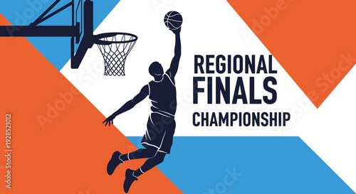 Basketball Player Performing Dunk During Regional Finals Championship Competition