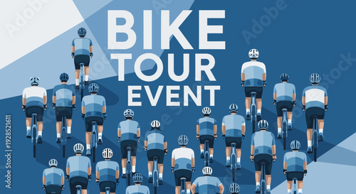 Bike Tour Event: A Group Of Cyclists Riding Together During The Day In a Competition
