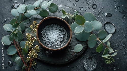 Sea Salt and Eucalyptus Spa Flat Lay