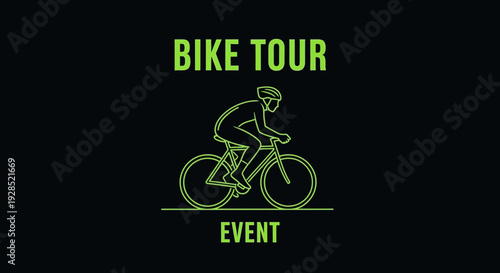Bike Tour Event Illustration with Cycling Icon, Stylish Design Perfect for Advertising