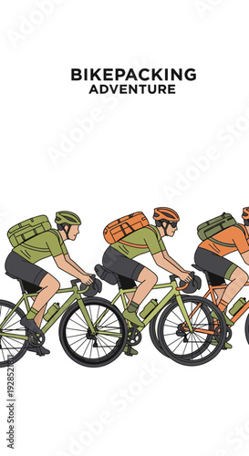 Bikepacking Expedition Depicting Cyclists Embarking on Adventurous Outdoor Journeys