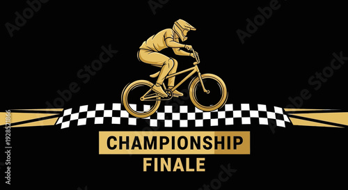 BMX Championship Finale Depicted In Gold Against a Bold Black Background