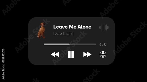Dark Music Player UI Animation – After Effects